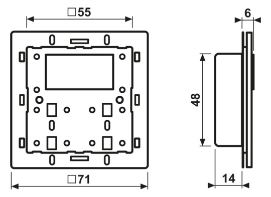 Raumtemperaturregler UP KNX m.Display Bedienelement Mit Vor-Ort Bedienung