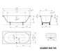 Kaldewei Badewanne CLASSIC DUO 105 170x70cm, Griffloch, Antislip, pergamon