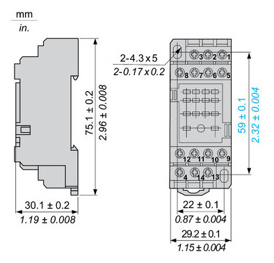 Relaissockel Schraub TS35 29x75x30mm Hutschiene TH35