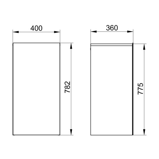 KEUCO Mittelschrank Stageline 40x78,2x36cm, 1-türig, Anschlag links, Lack Inox Seidenmatt, Glas Inox satiniert