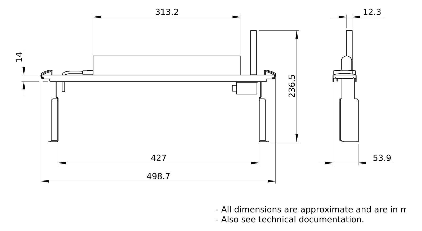 Schaltschrankleuchte LL 8W 220-240VAC 450mm Leuchtstoffl Mit Lichtsensor