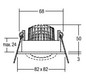 LED-Einbaustrahler 6W 3000K 730lm Konv sw mt 1LED Alu IP65 RF:hochglänzend