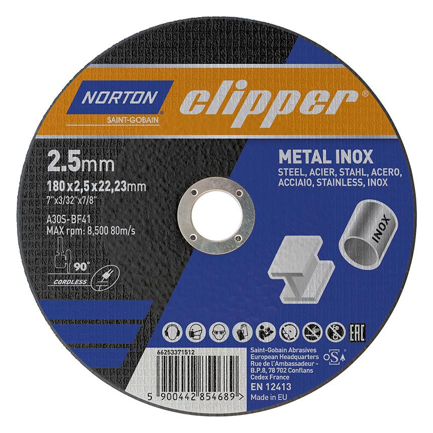 Bild Trennscheibe Metall-Inox A30S-180x2.5x22 .23mm - CLIPPER-0