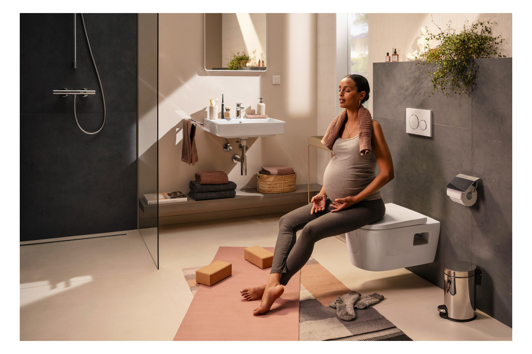hansgrohe Waschtisch Xanuia Q 600x480mm, mit Hahnloch/Überlauf, weiß