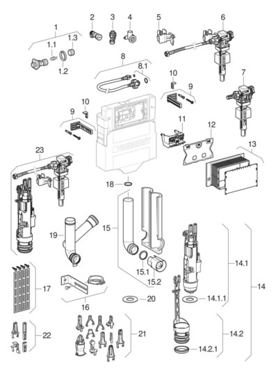 Geberit Wand-WC-Element Kombifix BH 108cm, mit Sigma UP-Spülkasten 12 cm