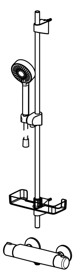 HANSA Brause-Thermostat HANSAMICRA AP, 3-strahlig, chrom