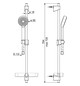 HANSA Brausestangen-Set HANSABASICJET 764 mm, Handbrause einstrahlig, Seifenschale, chrom, d= 18mm