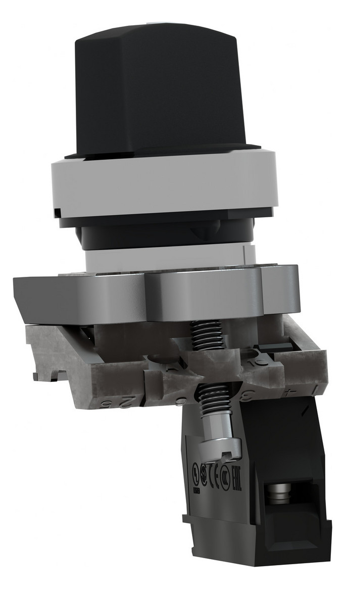 Wahlschalter 2stuf rast kurz.Drehgriff Ø22,5mm Schaltfunktion verrastend IP66