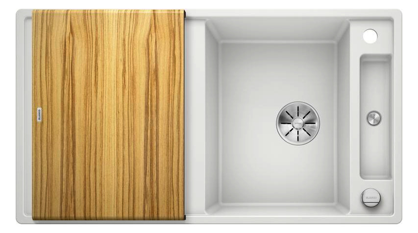 Blanco Spüle AXIA III 5 S SILGRANIT 91,5 x 51 cm, weiß, reversibel, mit Holzschneidbrett
