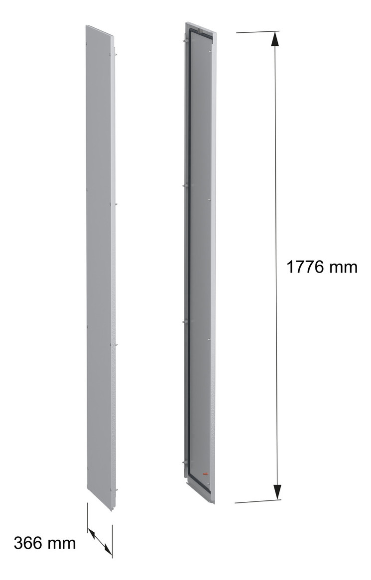Seitenwand ST 400mm RAL7035 pulverbesch