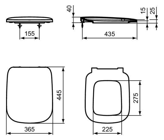 Ideal-Standard WC-Sitz Connect E mit Sitzpuffer, Scharniersatz, Softclosing, weiß