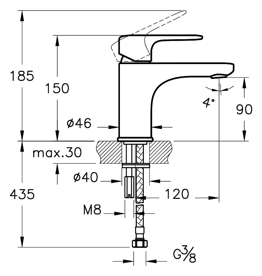 VitrA Bad Waschtisch-Einhebelmischer Root Round Ausladung 120mm, kurz, Einlochmontage, ohne Ablaufgarnitur, Gold
