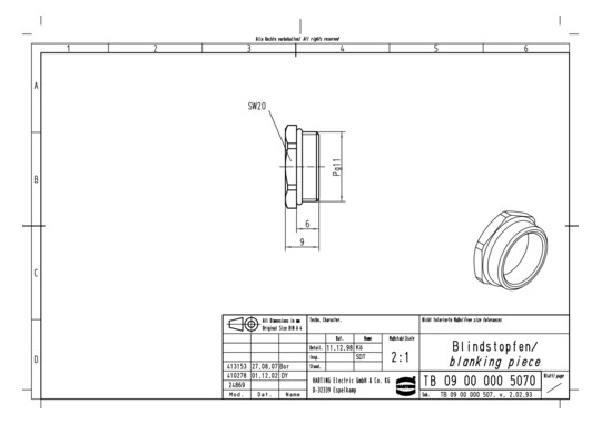 HART BLINDSTOFPEN M. 0-RING  09000005070 