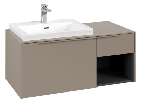 V&B Waschtisch-Unterschrank Becken links Subway 3.0 100,1x42,25x51,6cm, ohne LED/Griff monochrom, taupe