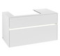 V&B Waschtischunterschrank Collaro 100x54,8x50cm, Waschtisch links, LED-Beleuchtung 7,3 W, white matt