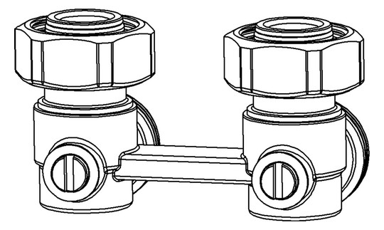 Heimeier Anschlussverschraubung Vekotrim G 3/4 AG, Eck, Zweirohrsystem