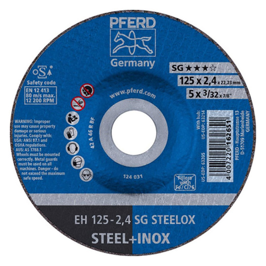 PFERD-Trennscheiben SG STEELOX - 125x2,4mm, gekröpft