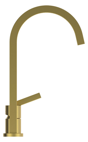 Ideal-Standard Küchen-2-Loch-Armatur Gusto quadratischer, hoher Auslauf, Ausladung 204mm, brushed gold