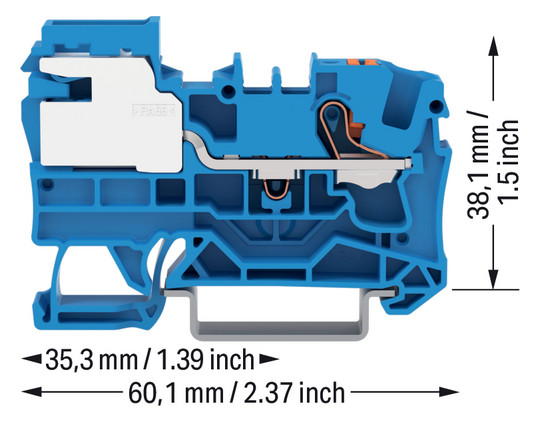 N-Trennklemme 0,5-10qmm 51A 3x10mm bl Anschlussplatte erforderlich Federzugans