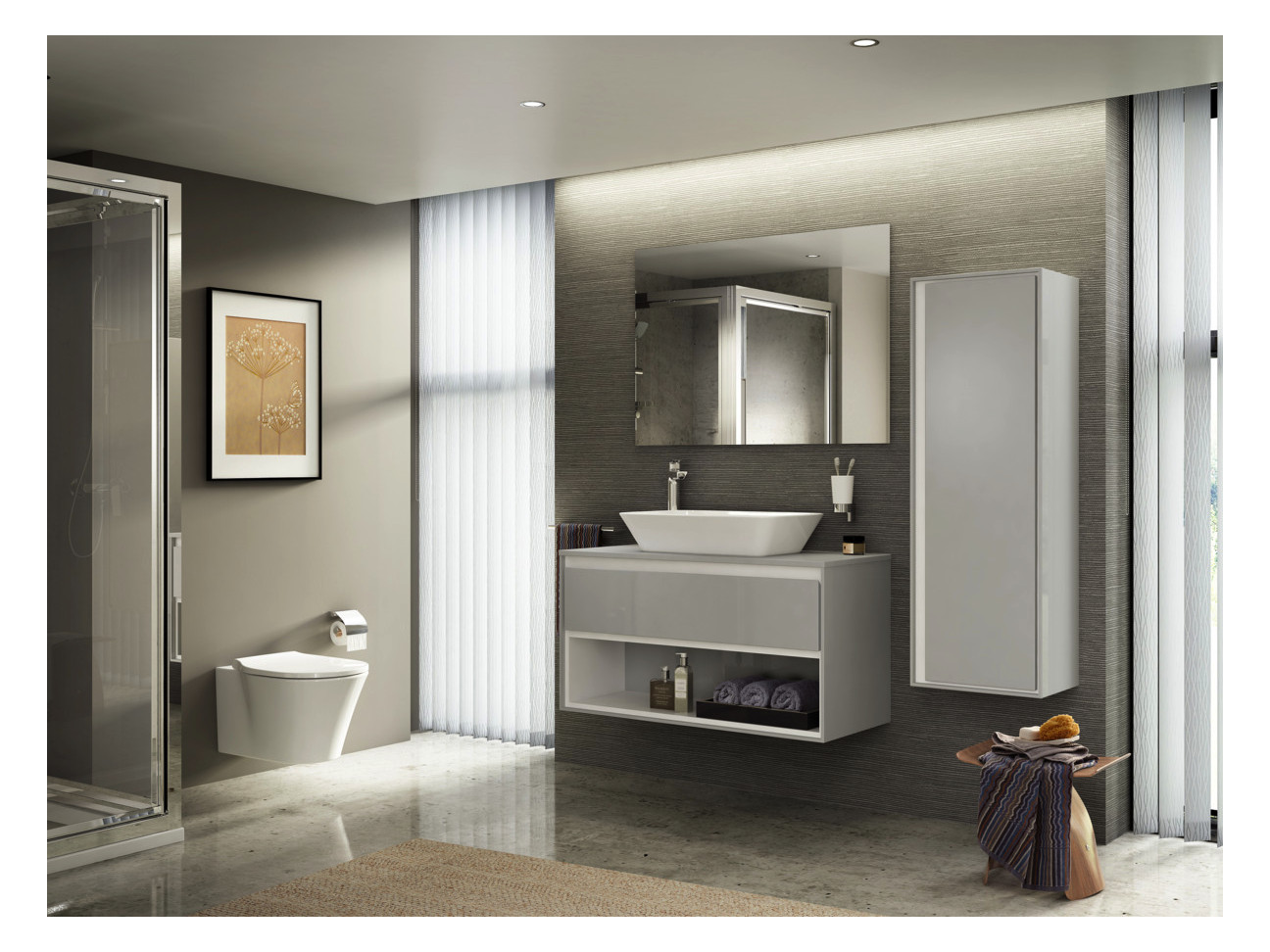 Ideal-Standard Waschtisch-Einhebelmischer Tesi mit verlängertem Sockel, ohne Ablaufgarnitur, verchromt