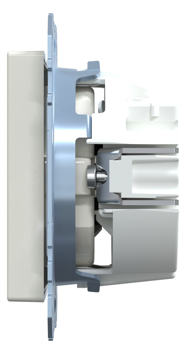 Steckdose 1f polws glz System M UP m.BS EDV Mit erhöhtem Berührungsschutz IP20