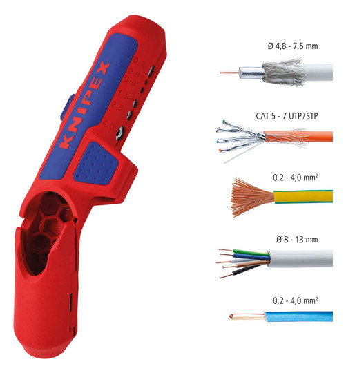 Abisolierwerkzeug Ø8-13mm 0,2-4qmm längs Rundschn Spiralschnitt