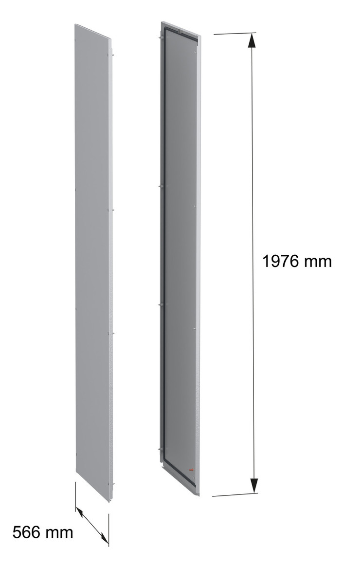 Seitenwand ST 600mm RAL7035 pulverbesch