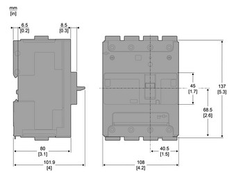 Leistungsschalter 100A 4p 70-100A/In IP40 Einb Festeinbau Schraub