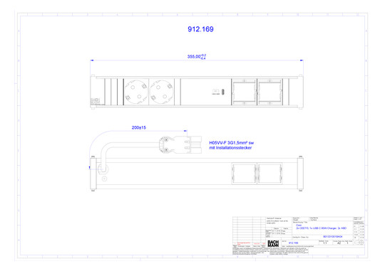 Bachmann CONI 2xCEE7/3 1xUSB C   912.169 