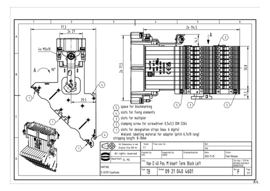 HART HARTING HAN 40D ANSCHLU 09210404601 