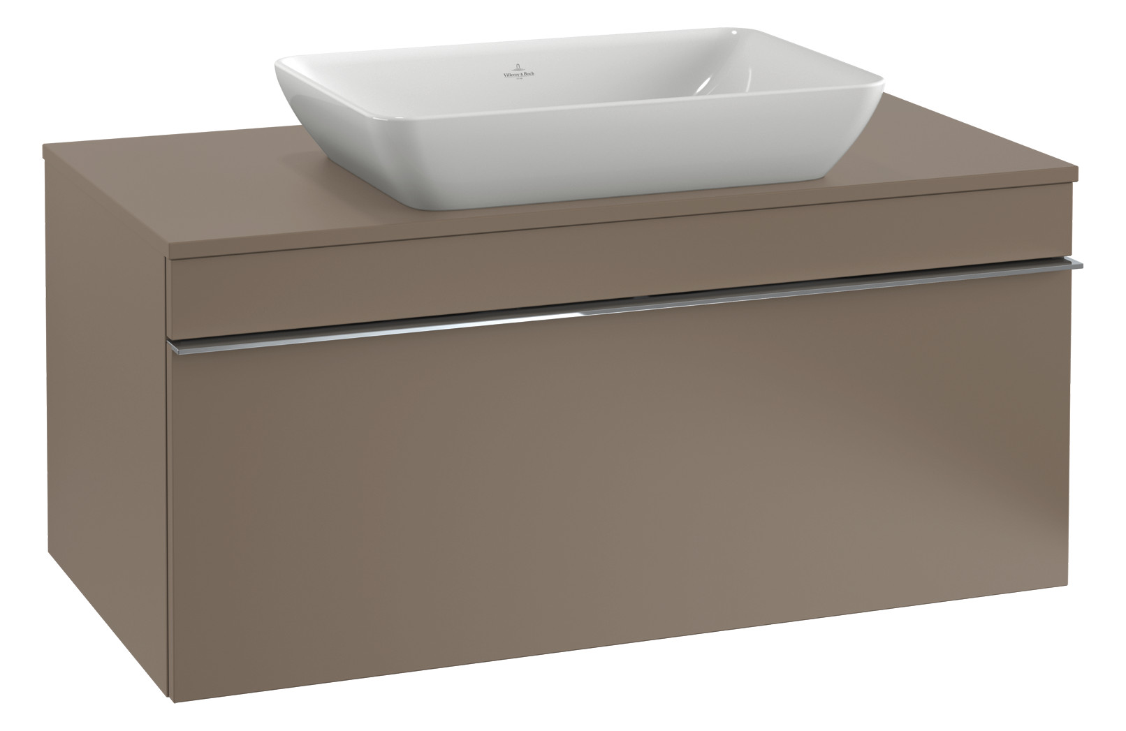 V&B Waschtisch-Unterschrank Venticello 95,7x43,6x50,2cm, Waschtisch mittig, Griff Chrom, kansas oak