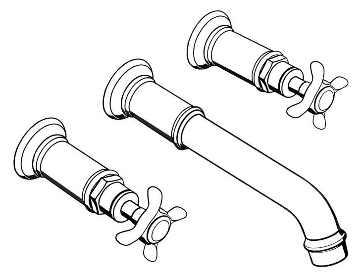 hansgrohe Fertigmontageset Axor Montreux UP-Waschtisch-3-Loch-Armatur, Ausladung 165-225mm, brushed gold optic