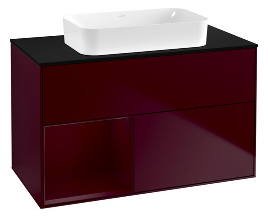 V&B Waschtisch-Unterschrank Finion 100x60,3x50,1cm, Regal links Peony, Peony Matt