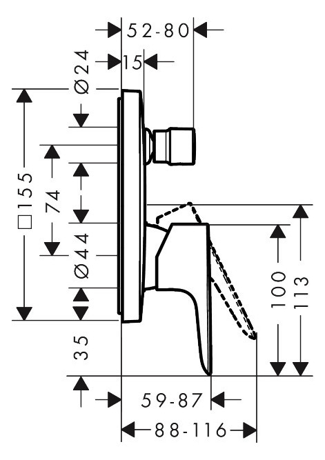 hansgrohe Fertigmontageset Talis E UP-Wannen-Einhebelmischer, mit integrierter Sicherungskombination, chrom