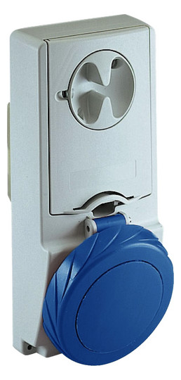 CEE-Schaltersteckdose 2p Acti9 32A IP65 230V/bl 6h Kst mech.Verrieg