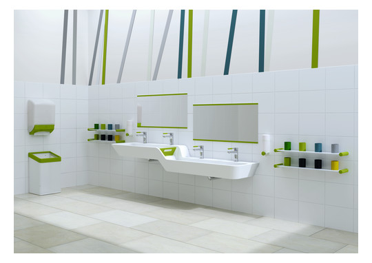 HEWI Spiegel 850x400x4, verdeckte Befestigung, apfelgrün