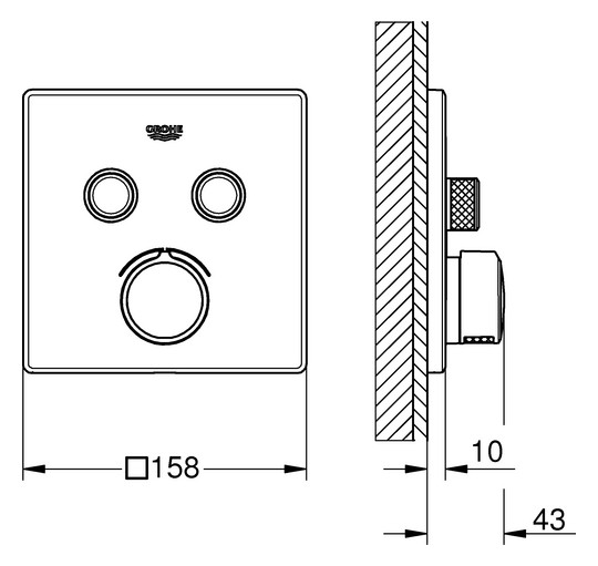 GROHE Fertigmontageset SmartControl UP-Einhebelmischer, mit 2 Absperrventilen, chrom