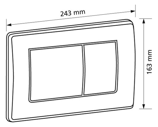 Burda Betätigungsplatte T780 2-Mengenspülung, Betätigung vorn, hochglanz verchromt