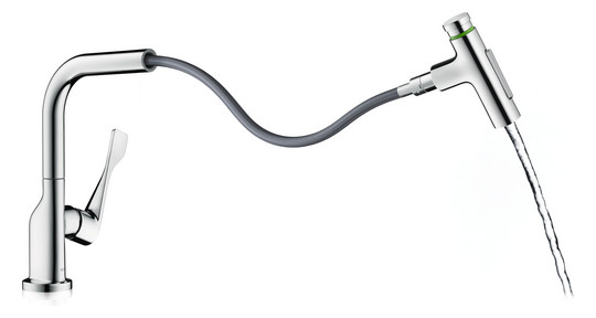 hansgrohe Spültisch-Einhebelmischer 230 Select 2jet Axor Citterio mit Ausziehbrause und sBox, chrom