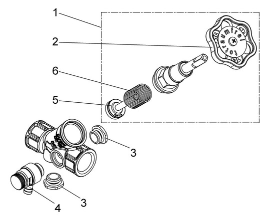Schlösser KFR-Ventil 1620 DN 15, Rp 1/2, mit Entleerung, steigende Spindel