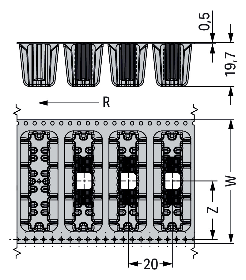 Printklemme 4f 1re sw RM=3,5 0,14-1,5qmm Federzug/THR 0,25-1,5qmm