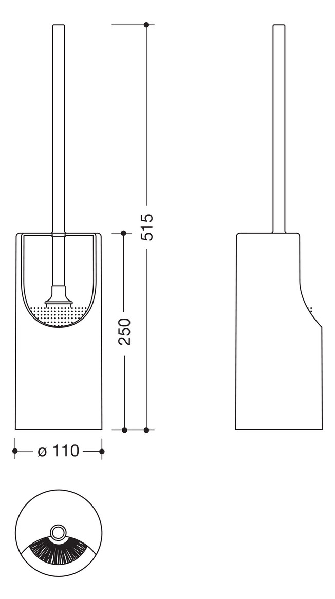 HEWI Toilettenbürstengarnitur 477 d&#x3D; 110x250mm, freistehend, lichtgrau