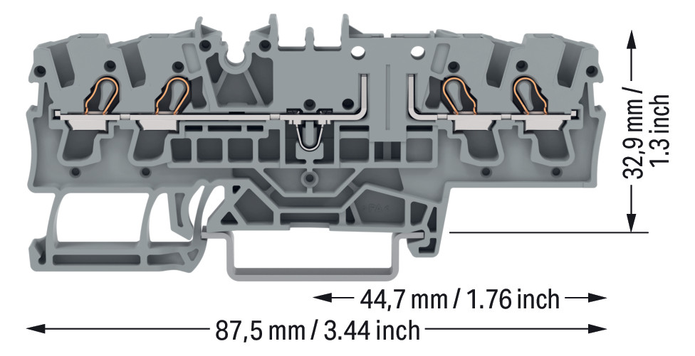 Reihenklemme 0,25-2,5qmm Serie 2002 16A 1Etage 2kl gr Hutschiene TH35
