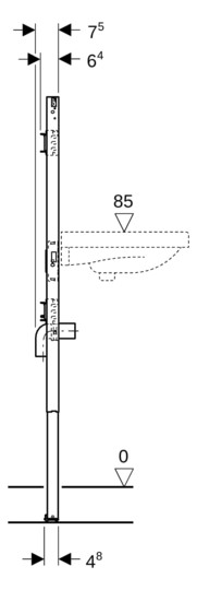 Geberit Waschtisch-Element Duofix BH 130 cm, für Wandarmatur, mit UP-Geruchsverschluss
