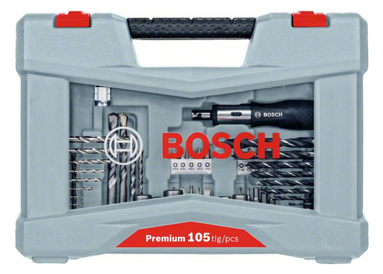 Werkzeugset 105tlg Bohrer 8xNuss Box 8xHSS 1xSenker 69xSteckeinsatz KstBox