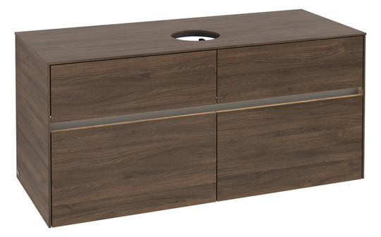 V&B Waschtischunterschrank Collaro 120x54,8x50cm, Waschtisch mittig, LED-Beleuchtung 8,8 W, arizona oak