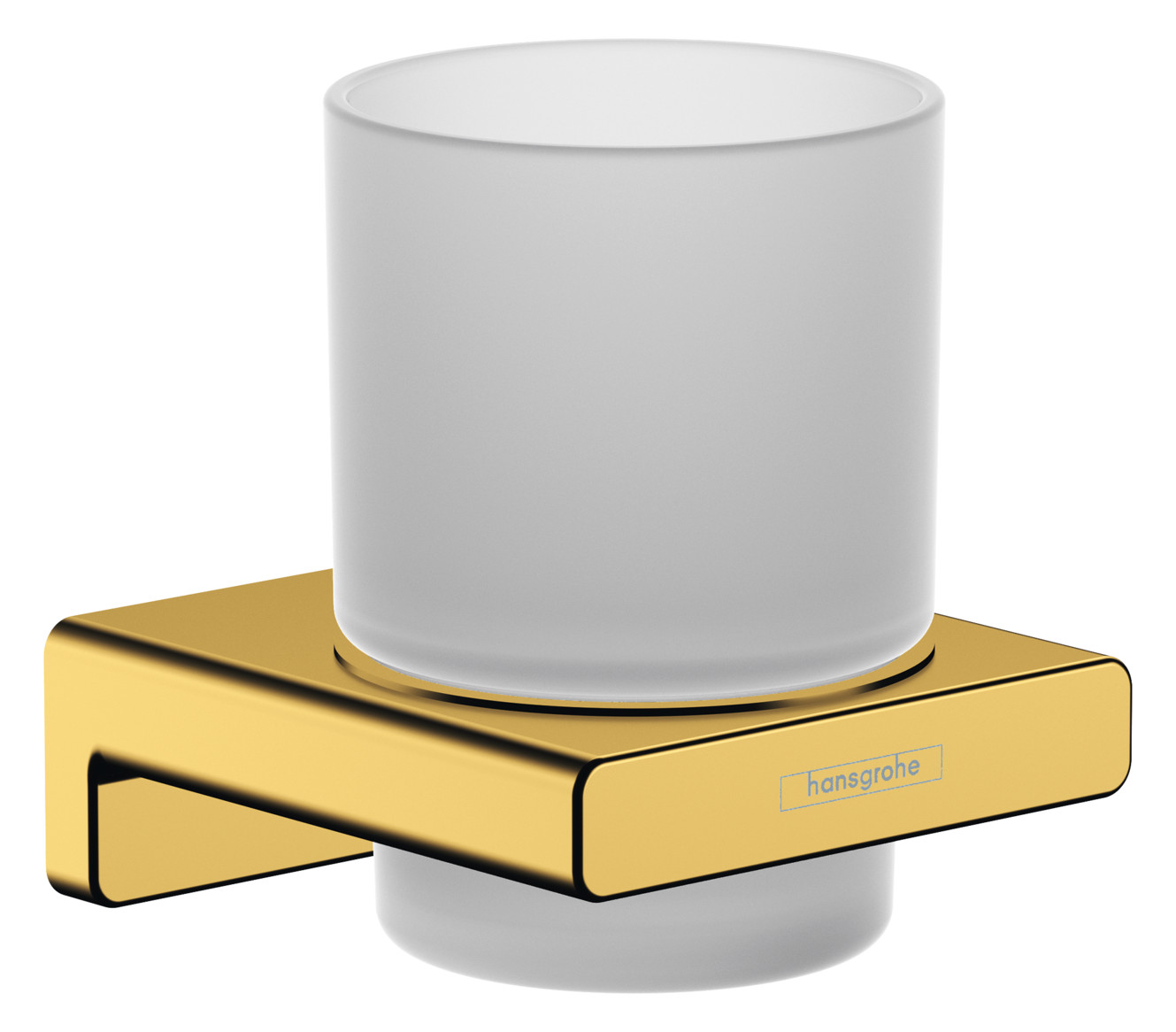 hansgrohe Zahnbecher AddStoris mit Glas, Wandmontage, Metall, polished gold optic