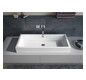 Kaldewei Aufsatzwaschtisch PURO S 3176, 90 x 38,5 cm, warm grey 60, mit Überlauf, ohne Hahnloch
