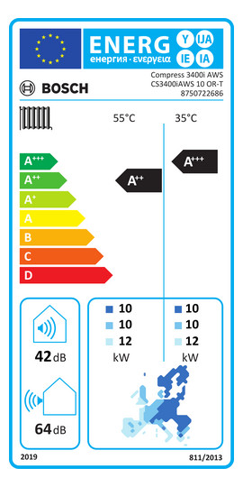 BOSCH Luft-Wasser-Wärmepumpe CS3400iAWS 10 OR-T 9,9 kW, Split-Ausführung