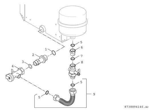 BOSCH Anschluss-Set AAS für Ausdehnungsgefäß, für MAG Anschluss 3/4" oder 1"
